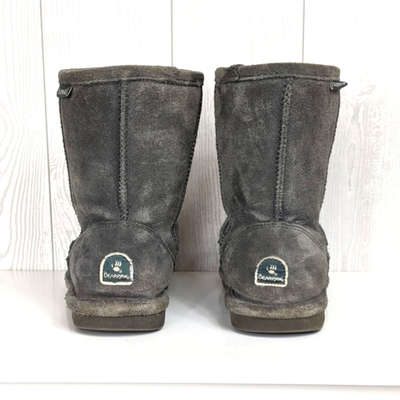 Bearpaw Winter Boots Size Youth 4 Girls Suede Wool Blend Liner Grey - Picture 4 of 11